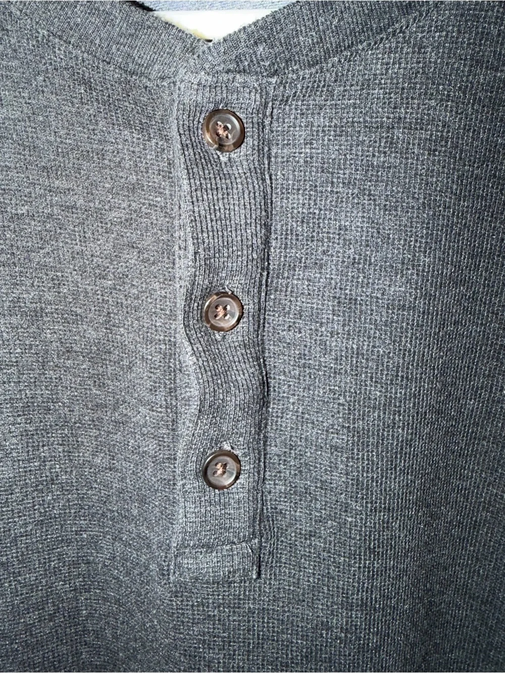 Banana Republic Men's Long-Sleeve Henley — Dark Charcoal